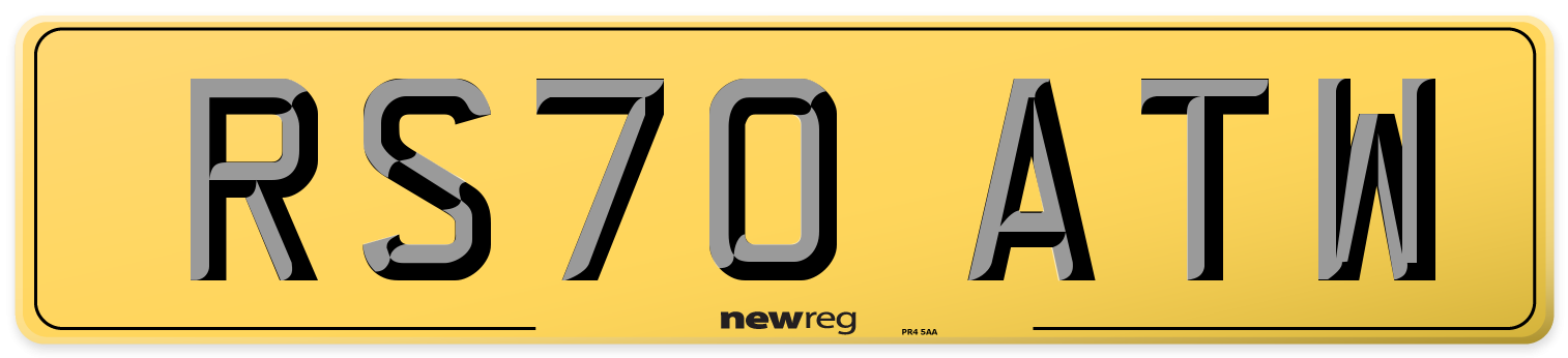 RS70 ATW Rear Number Plate