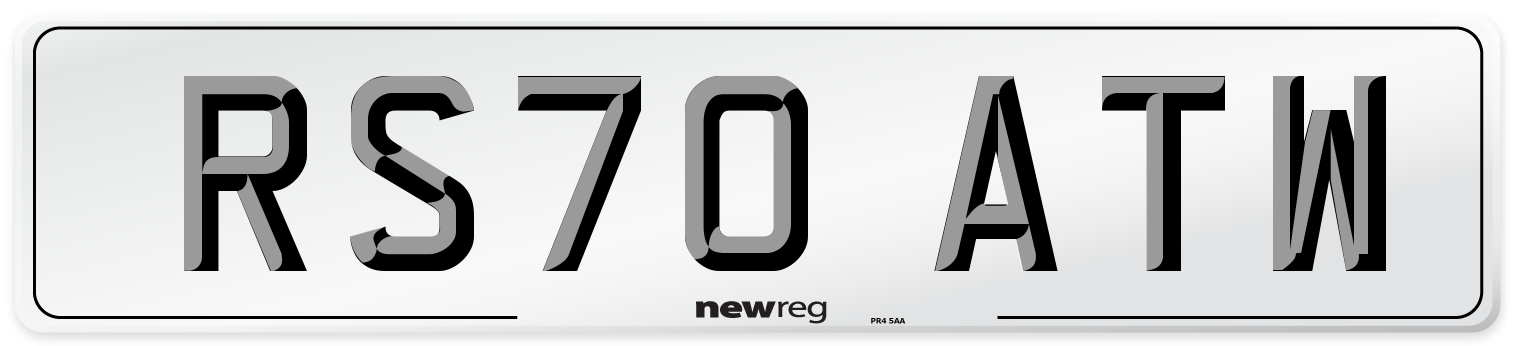 RS70 ATW Front Number Plate
