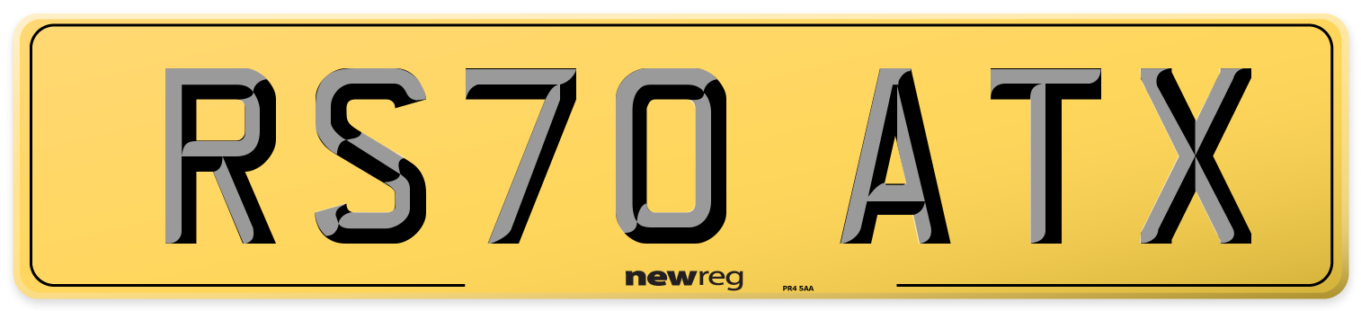 RS70 ATX Rear Number Plate