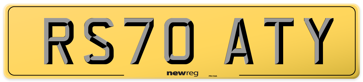 RS70 ATY Rear Number Plate