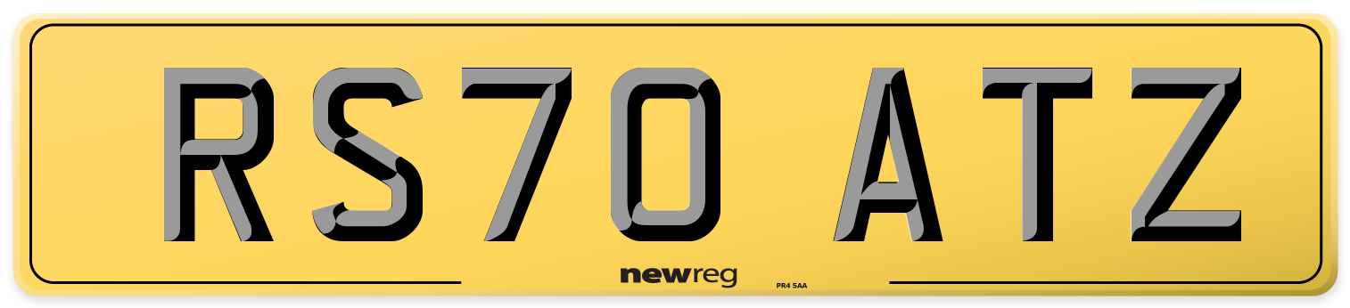 RS70 ATZ Rear Number Plate