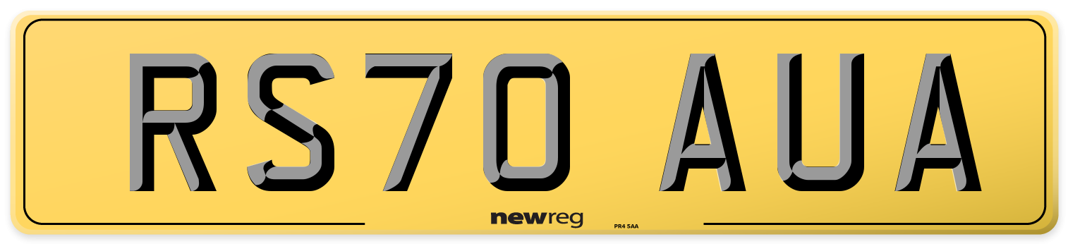 RS70 AUA Rear Number Plate