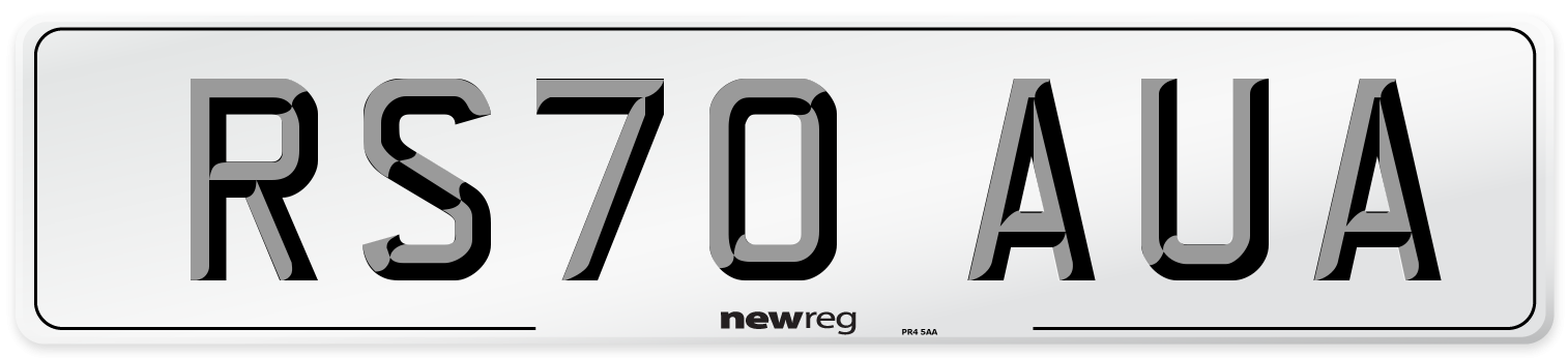 RS70 AUA Front Number Plate
