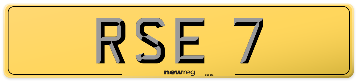 RSE 7 Rear Number Plate