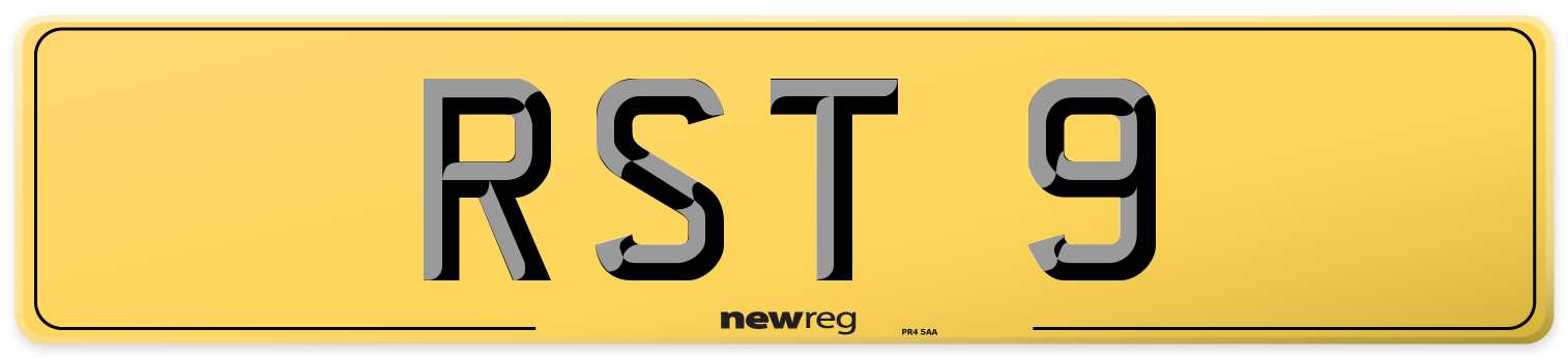 RST 9 Rear Number Plate