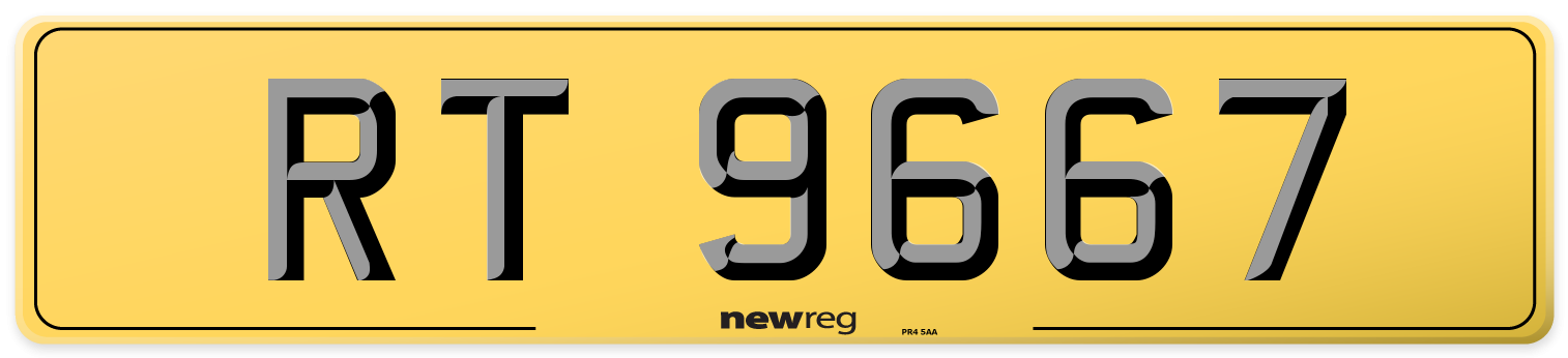 RT 9667 Rear Number Plate