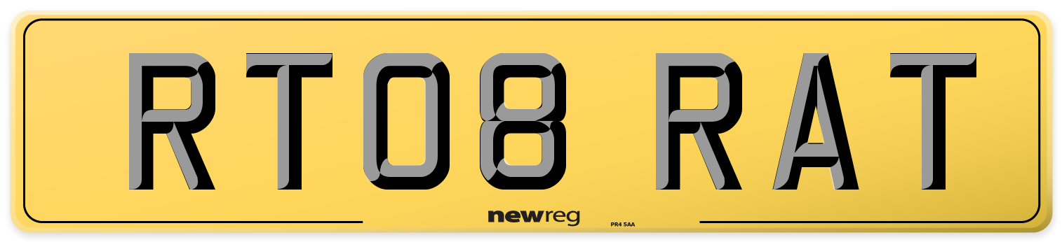 RT08 RAT Rear Number Plate