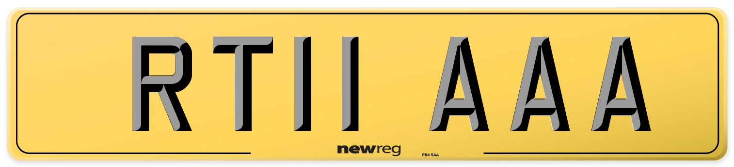 RT11 AAA Rear Number Plate