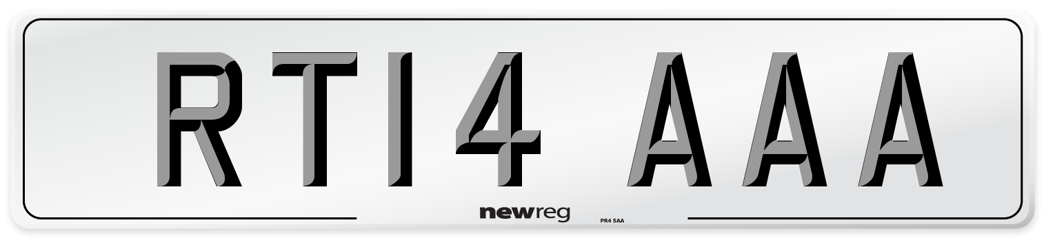 RT14 AAA Front Number Plate