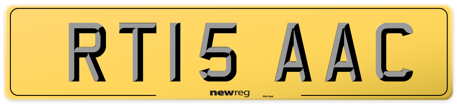 RT15 AAC Rear Number Plate