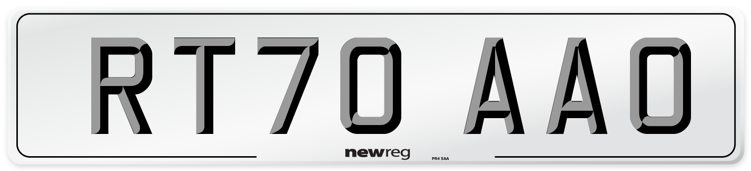 RT70 AAO Front Number Plate