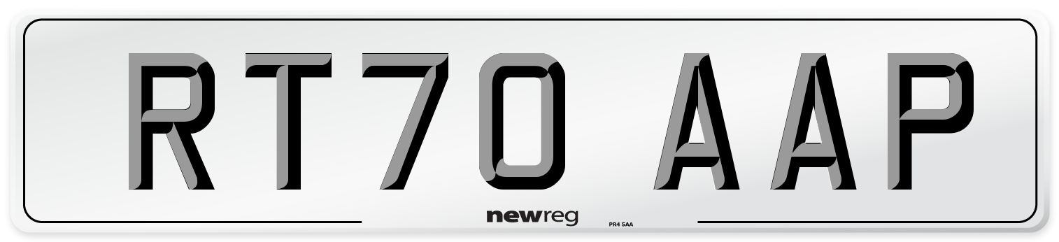 RT70 AAP Front Number Plate