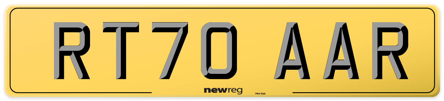 RT70 AAR Rear Number Plate
