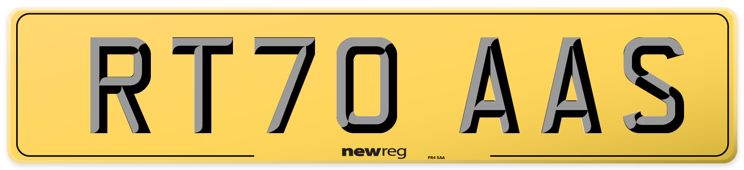 RT70 AAS Rear Number Plate