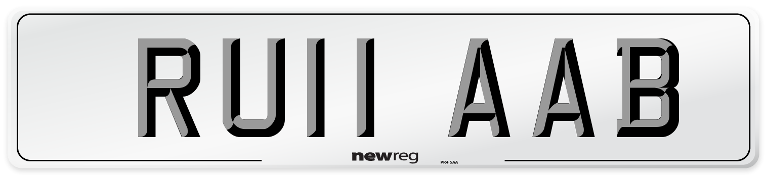 RU11 AAB Front Number Plate