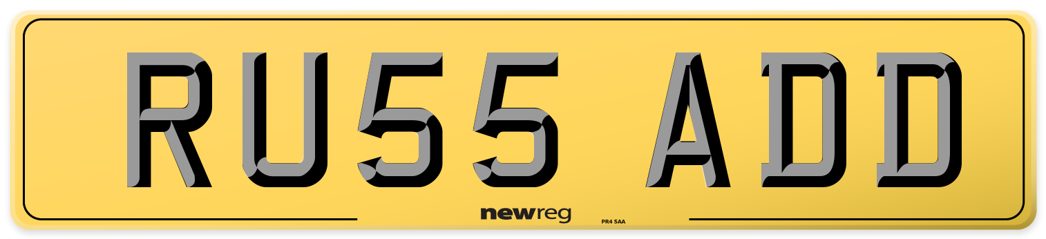 RU55 ADD Rear Number Plate