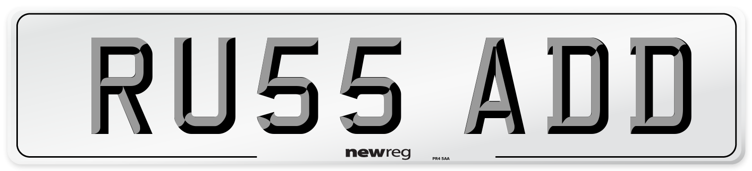 RU55 ADD Front Number Plate