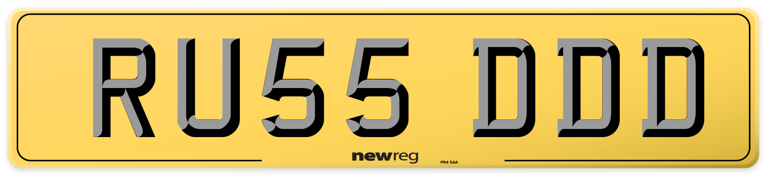RU55 DDD Rear Number Plate
