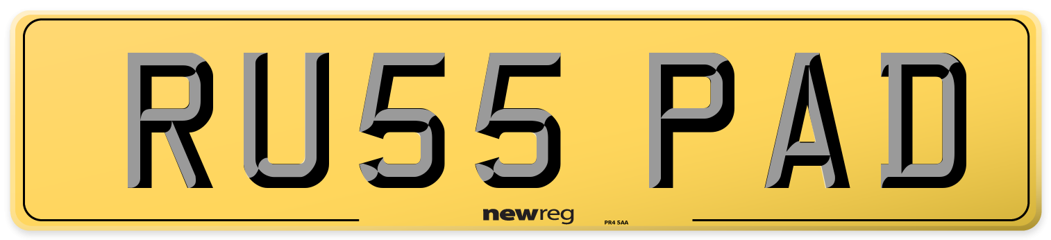 RU55 PAD Rear Number Plate