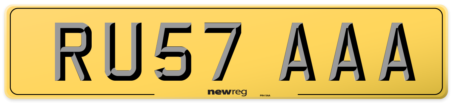 RU57 AAA Rear Number Plate