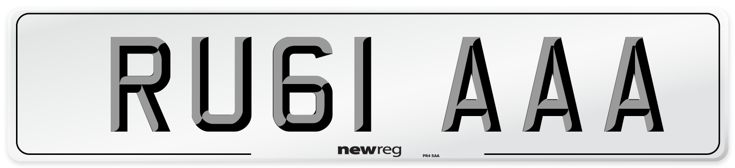 RU61 AAA Front Number Plate