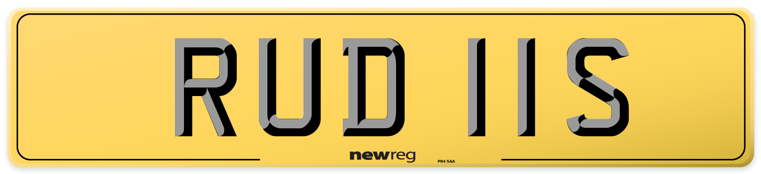 RUD 11S Rear Number Plate