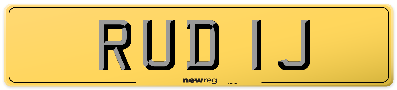RUD 1J Rear Number Plate