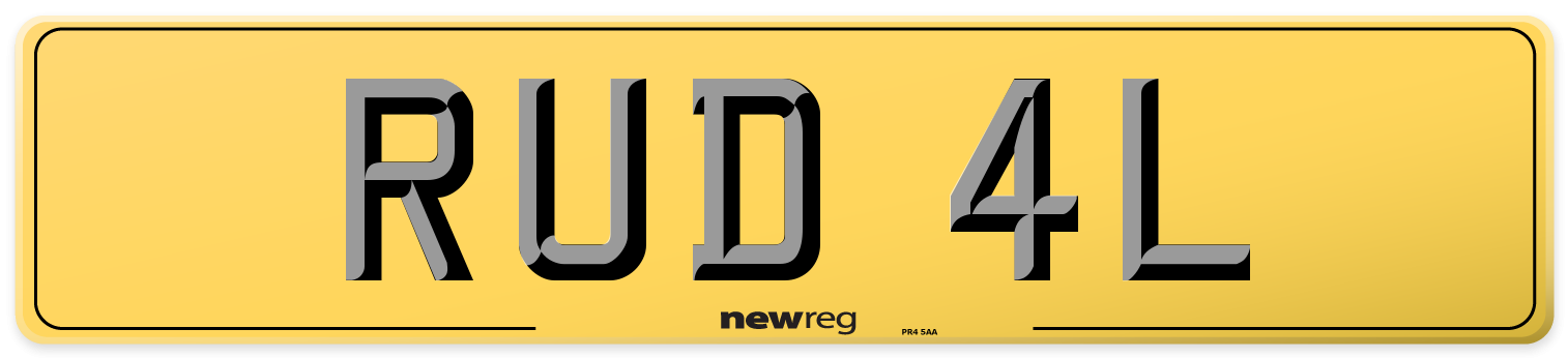 RUD 4L Rear Number Plate