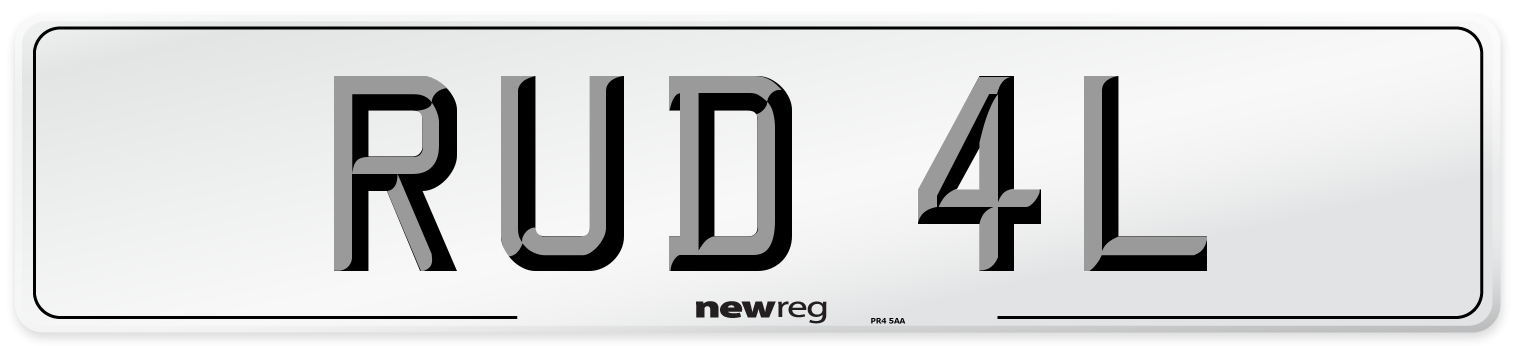 RUD 4L Front Number Plate