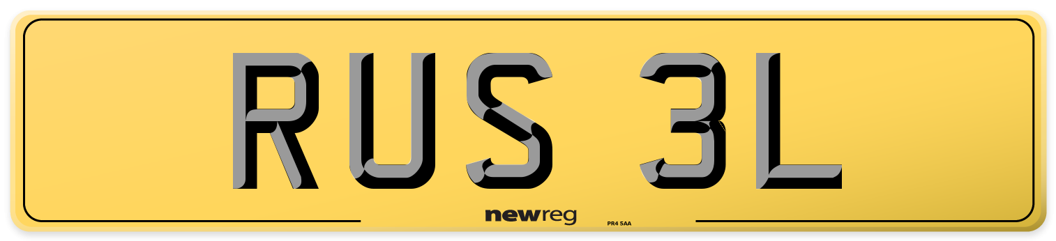 RUS 3L Rear Number Plate