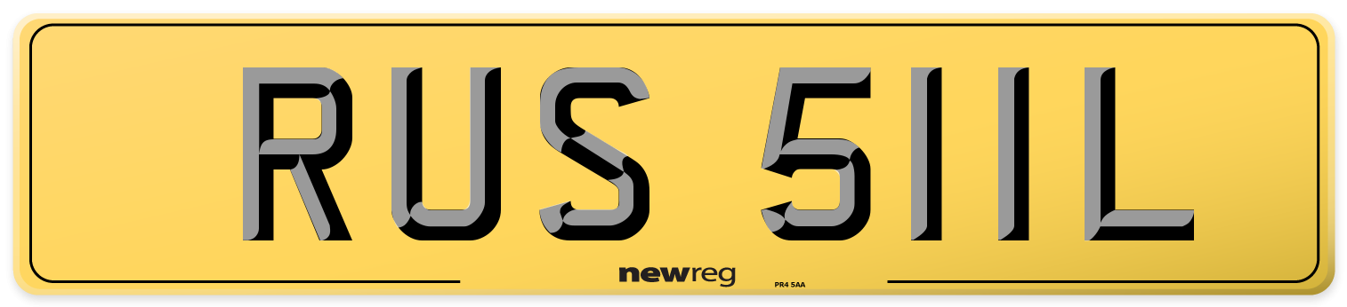 RUS 511L Rear Number Plate