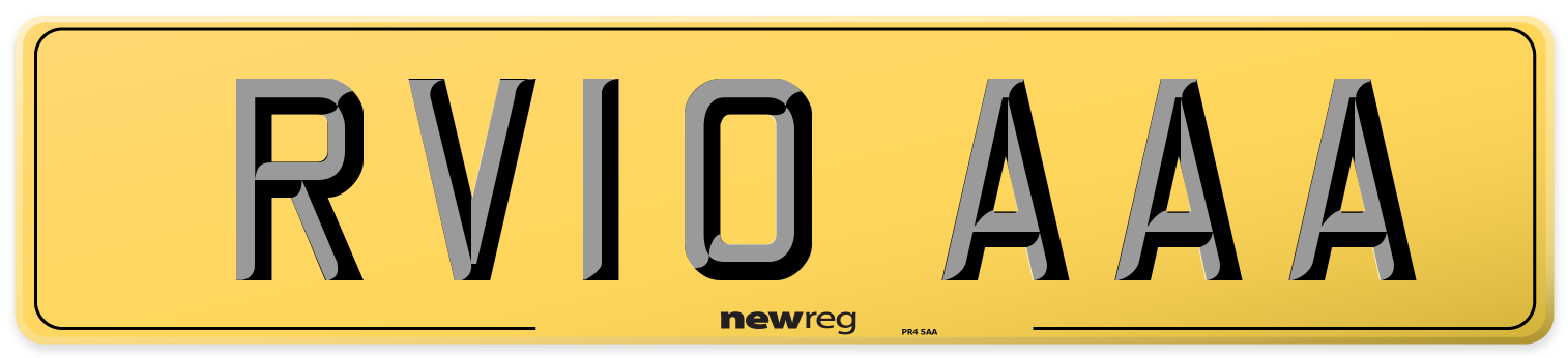 RV10 AAA Rear Number Plate