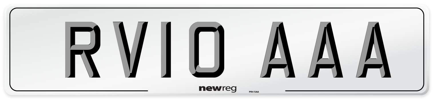RV10 AAA Front Number Plate