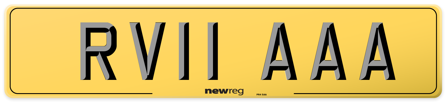 RV11 AAA Rear Number Plate
