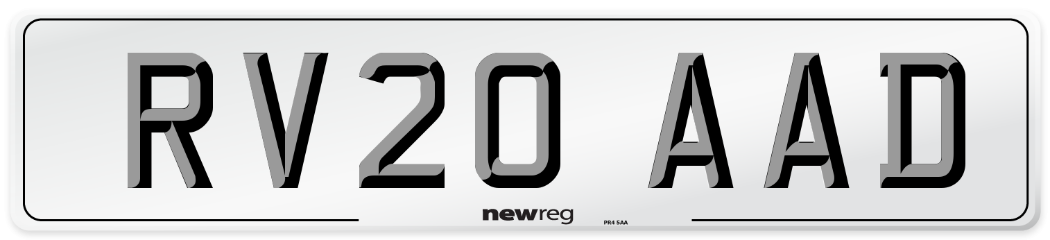 RV20 AAD Front Number Plate
