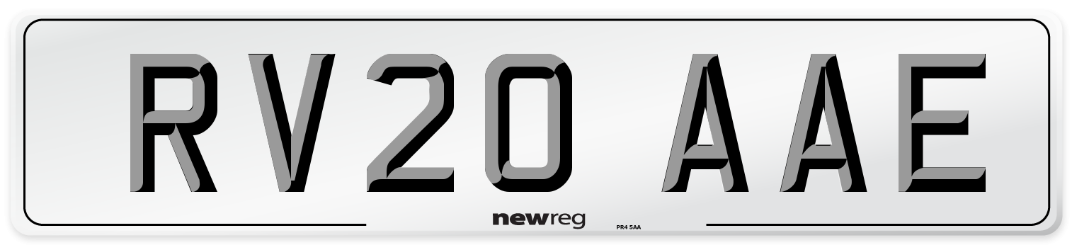 RV20 AAE Front Number Plate