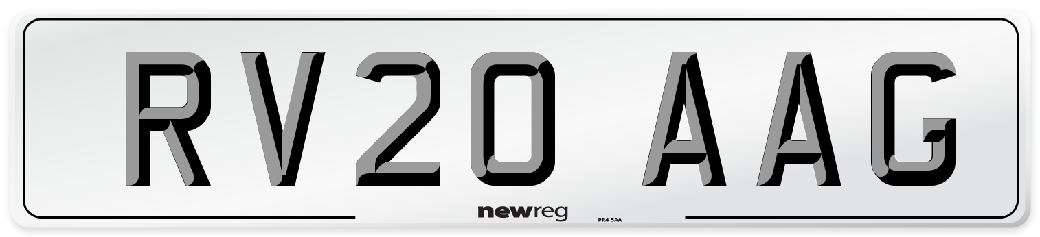 RV20 AAG Front Number Plate