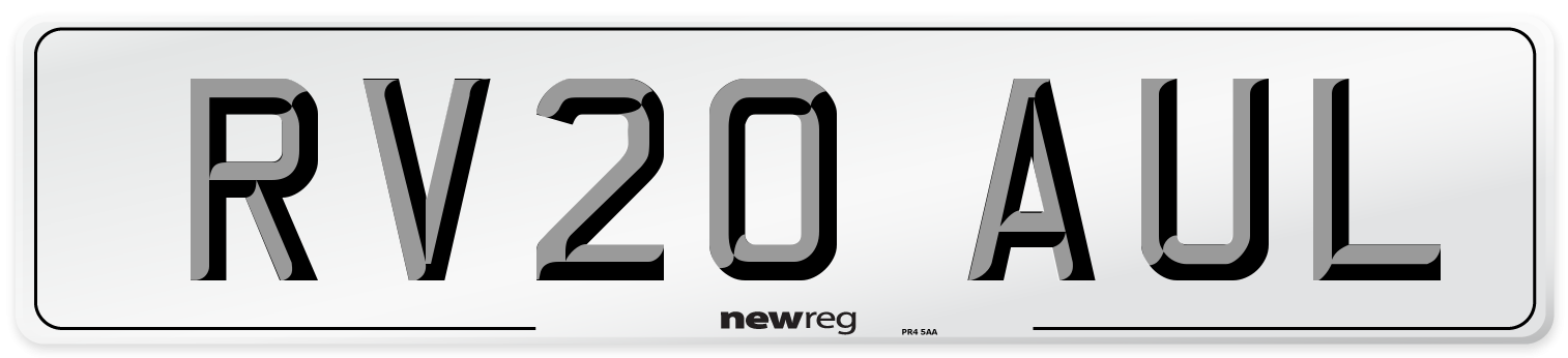 RV20 AUL Front Number Plate