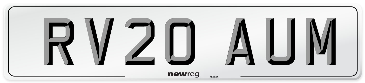 RV20 AUM Front Number Plate