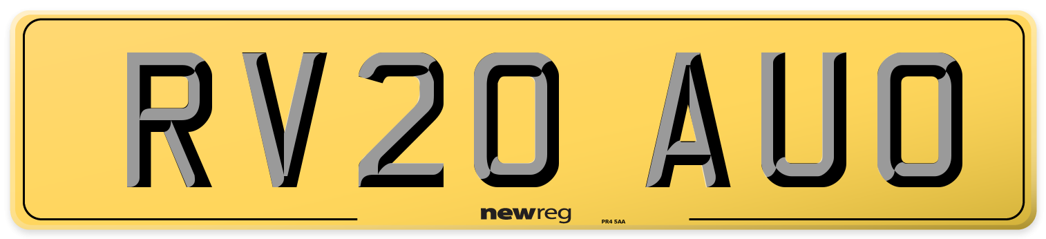 RV20 AUO Rear Number Plate