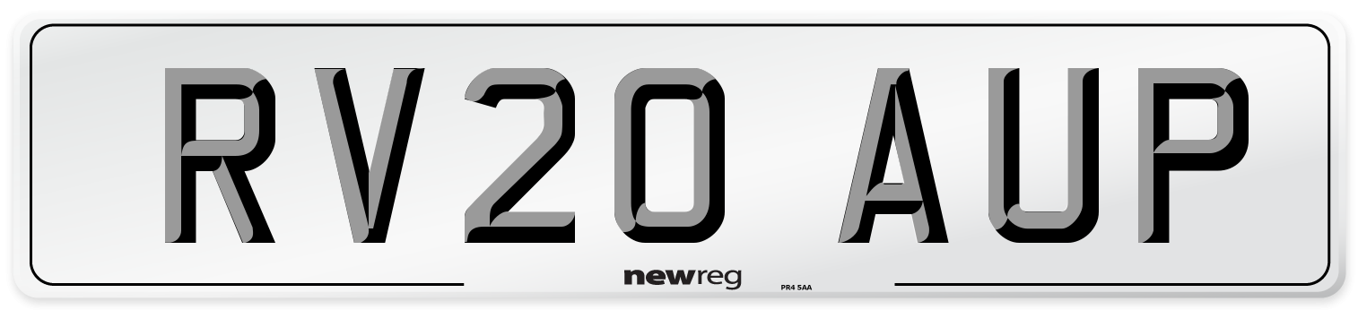 RV20 AUP Front Number Plate