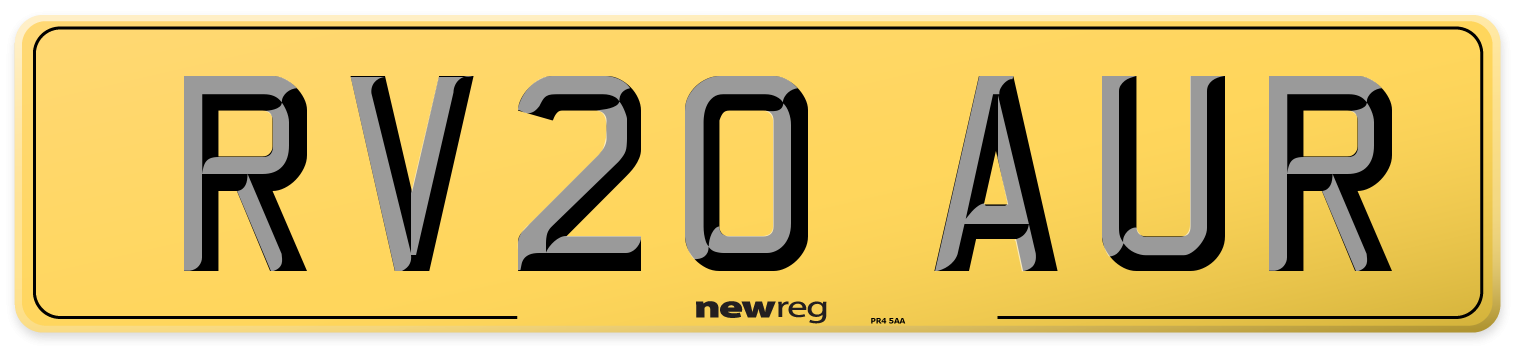 RV20 AUR Rear Number Plate
