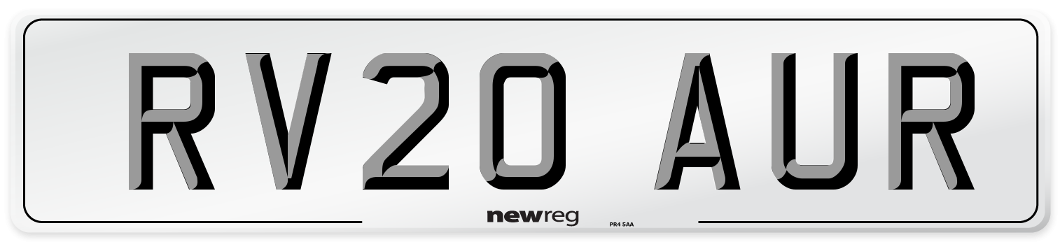 RV20 AUR Front Number Plate