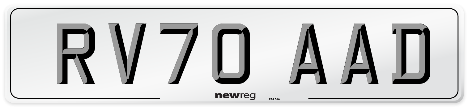 RV70 AAD Front Number Plate