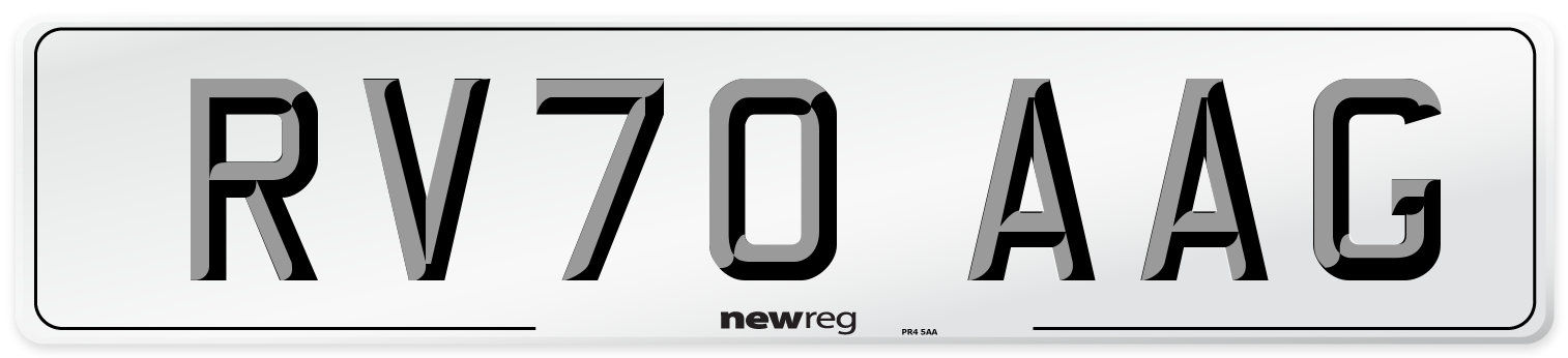 RV70 AAG Front Number Plate