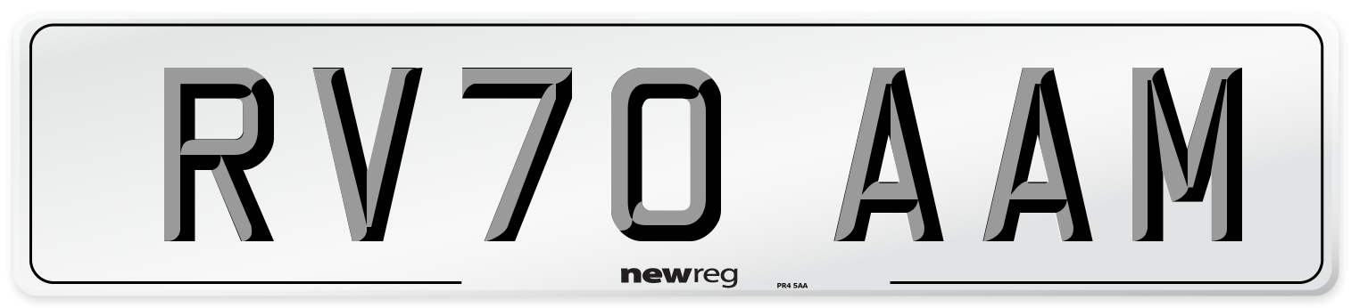 RV70 AAM Front Number Plate