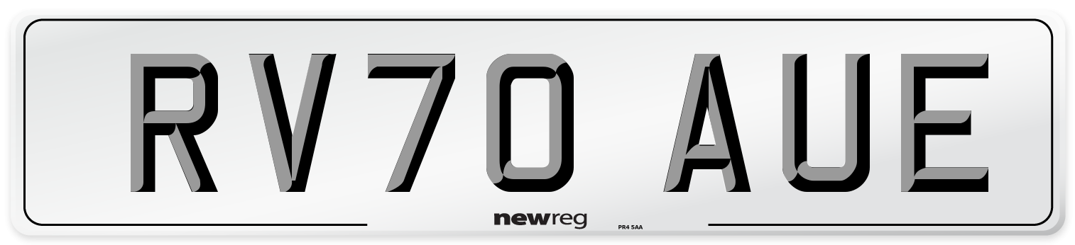 RV70 AUE Front Number Plate