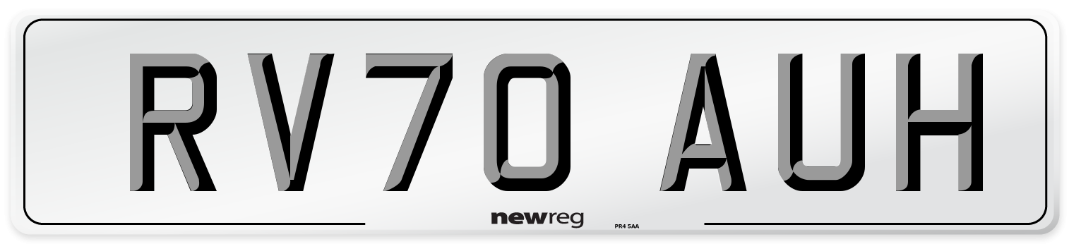 RV70 AUH Front Number Plate