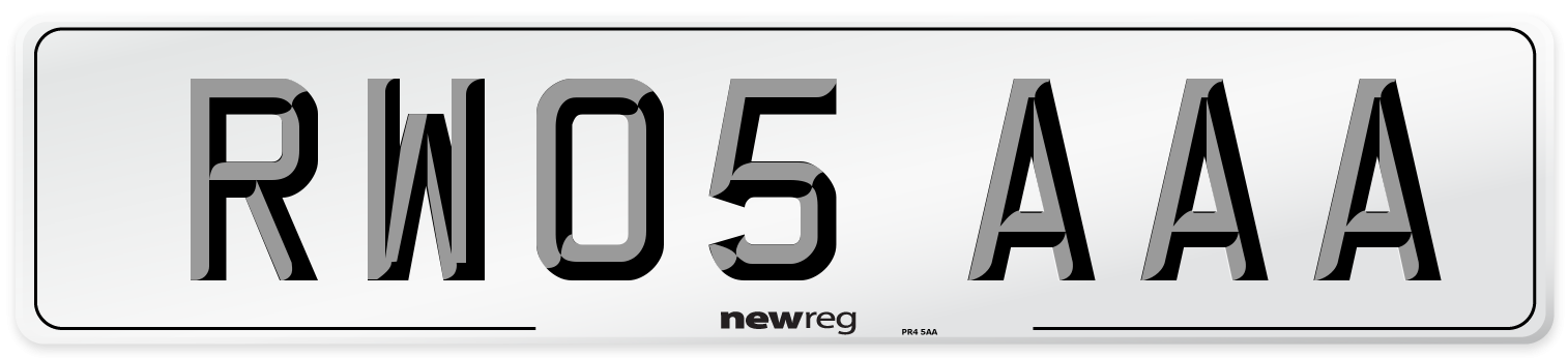 RW05 AAA Front Number Plate