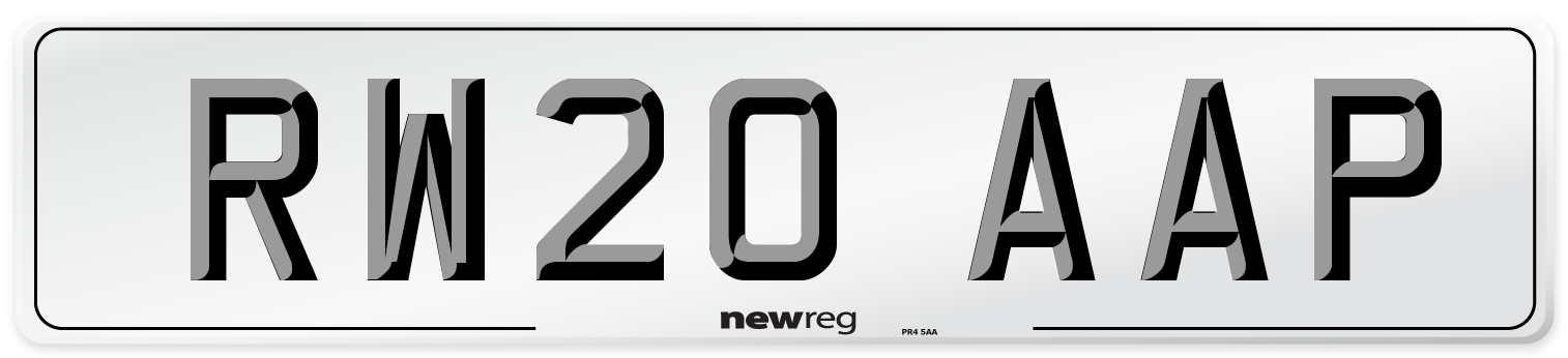 RW20 AAP Front Number Plate